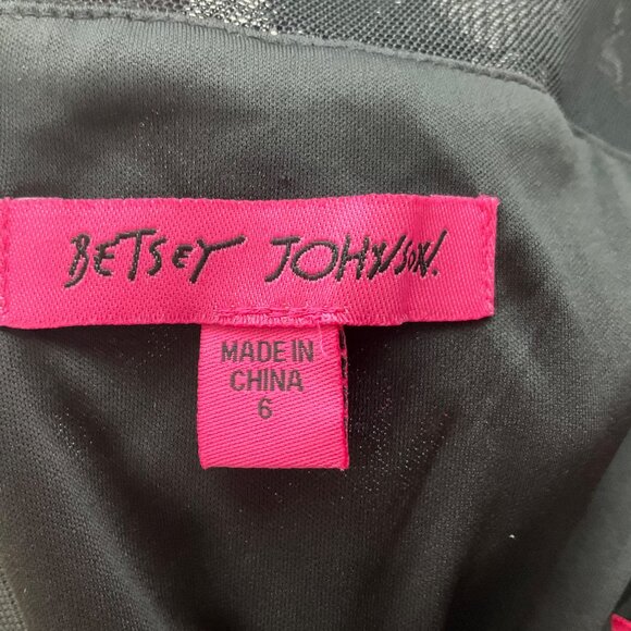 New Betsey Johnson 6 Sequin Polka Dot Sleeveless Midi Dress Sheer Onyx Goth - Picture 12 of 15